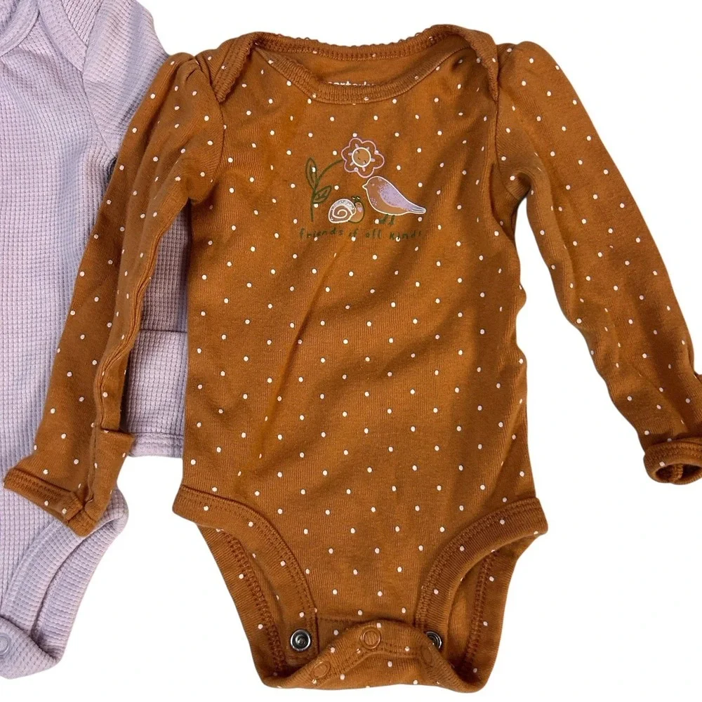 Girls Newborn 0-3 Months Bundle 8 pc Carter's Spring Summer Clothes Shirts‎